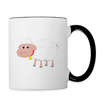 Schaf Schafhüter Mammaschaf Schäfer Schäfchen - Tasse zweifarbig - Weiß/Schwarz - Rechts