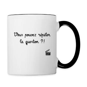 Vous pouvez répéter la question ?! Les Inconnus - Mug contrasté - blanc/noir - Droite