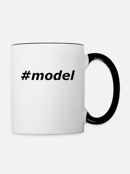 #model - Tasse zweifarbig - Weiß/Schwarz