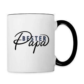 Bester Papa - Tasse zweifarbig - Weiß/Schwarz - Rechts
