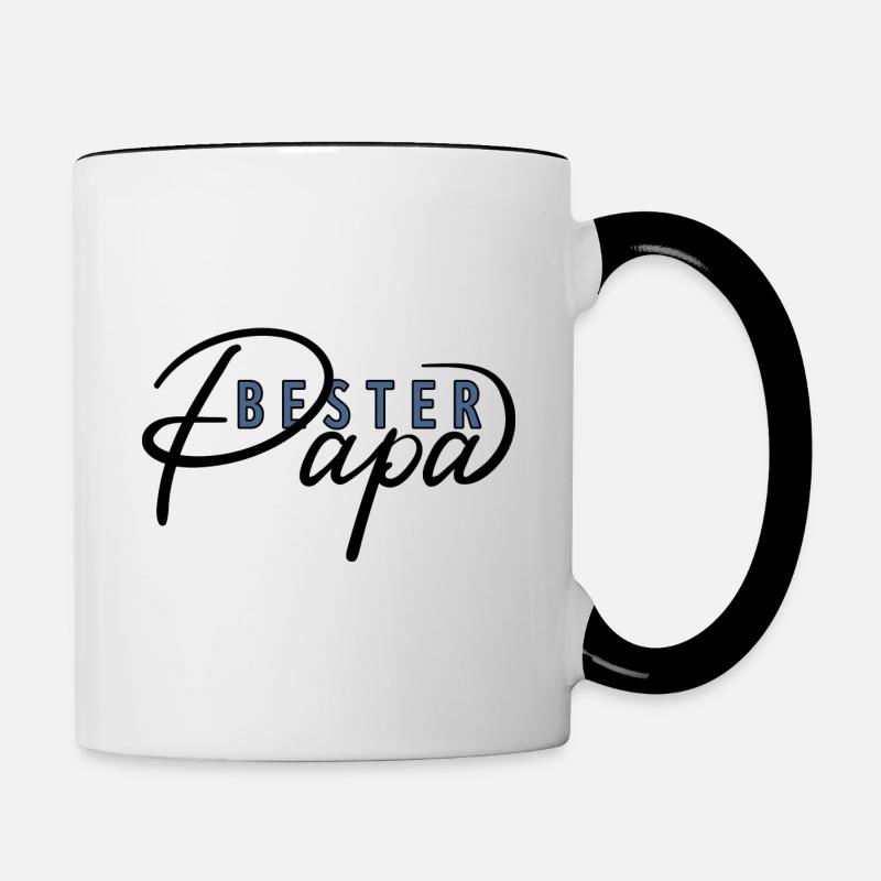 Bester Papa - Tasse zweifarbig - Weiß/Schwarz