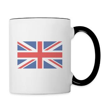 Union Jack UK Britain Flag - Contrasting Mug - white/black - Right
