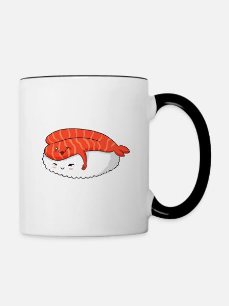 Sushi-Liebe - Tasse zweifarbig - Weiß/Schwarz