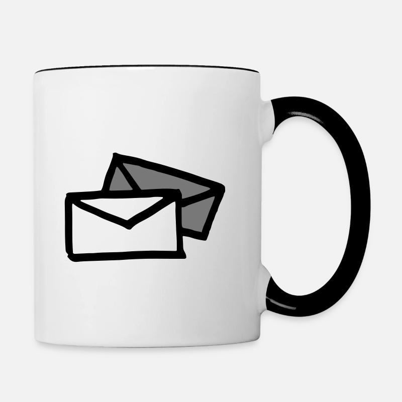 Two letters / envelopes - Contrasting Mug - white/black