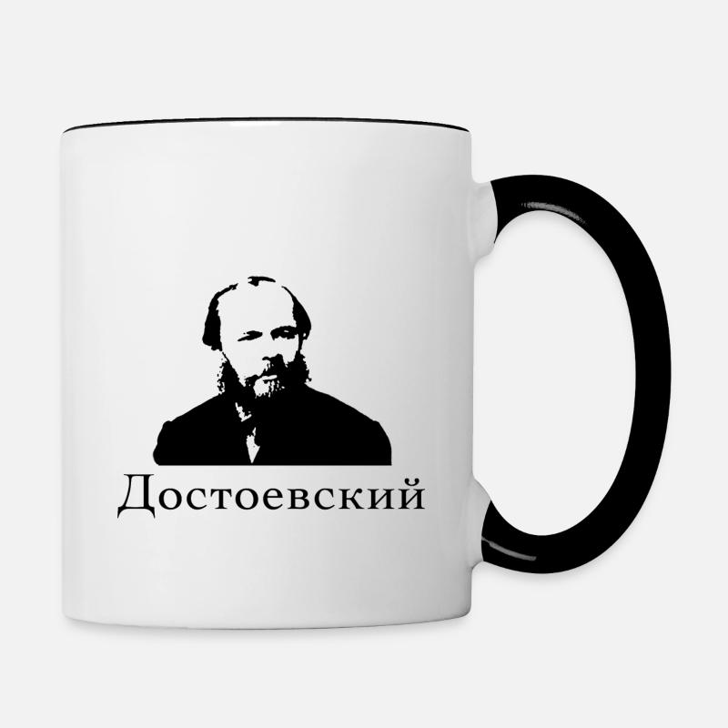 Dostoevsky - Cup - Contrasting Mug - white/black