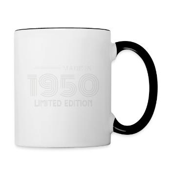 Geburtstagsgeschenk aus den 1950er Jahren Geschenkidee aus den 1950er Jahren - Tasse zweifarbig - Weiß/Schwarz - Rechts