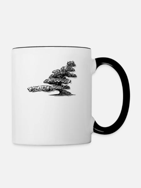 Bonsai - Tasse zweifarbig - Weiß/Schwarz