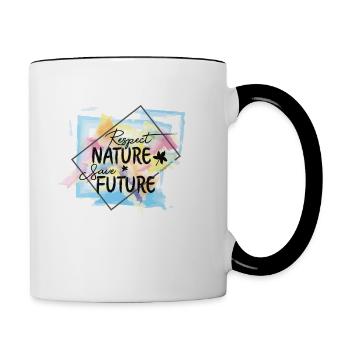 Respect the Nature - Save the Future - Contrasting Mug - white/black - Right