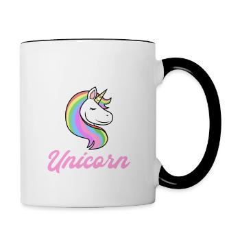 Lustiges Einhorn Sprüche Einhorn Fans - Tasse zweifarbig - Weiß/Schwarz - Rechts