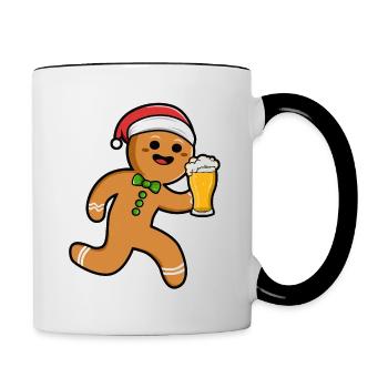 Bonhomme en pain d'épice - Mug contrasté - blanc/noir - Droite