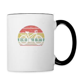 Endlich Rentnerin Fahrrad Rente - Tasse zweifarbig - Weiß/Schwarz - Rechts