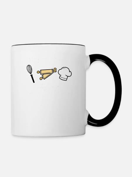 Plätzchen backen Bäcker - Tasse zweifarbig - Weiß/Schwarz
