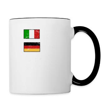 Deutschland Italien Italiener und Italienerin - Tasse zweifarbig - Weiß/Schwarz - Rechts