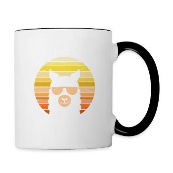 Retro Alpaka Sonnebrille Alpaka Crew - Tasse zweifarbig - Weiß/Schwarz - Rechts