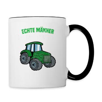 Landwirtschaft Traktor Landwirt - Tasse zweifarbig - Weiß/Schwarz - Rechts