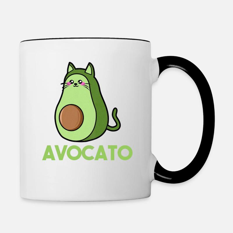 Avocado avocado lover - Contrasting Mug - white/black