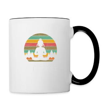 Yoga Rente Endlich Rentnerin - Tasse zweifarbig - Weiß/Schwarz - Rechts