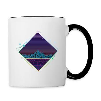 Cyber Mountains - Contrasting Mug - white/black - Right