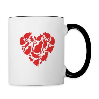 Chat saint valentin amoureux des chats chats dictons - Mug contrasté - blanc/noir - Droite