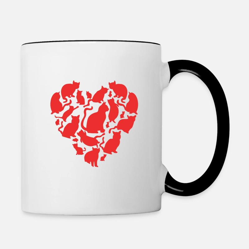 Chat saint valentin amoureux des chats chats dictons - Mug contrasté - blanc/noir