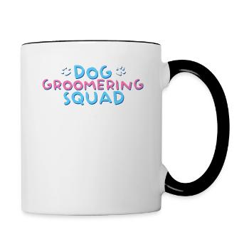 Chiens coiffeur chiens styler chien - Mug contrasté - blanc/noir - Droite