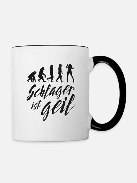 Schlager - Tasse zweifarbig - Weiß/Schwarz