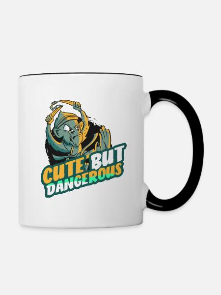 Kämpfen Karate - Tasse zweifarbig - Weiß/Schwarz