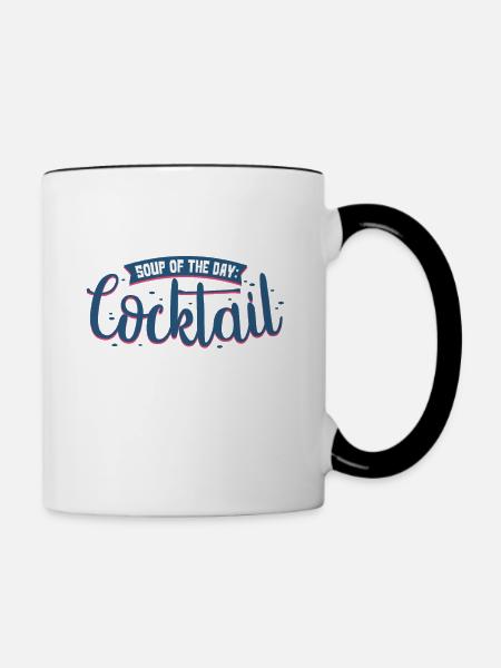 Cocktail - Tasse zweifarbig - Weiß/Schwarz