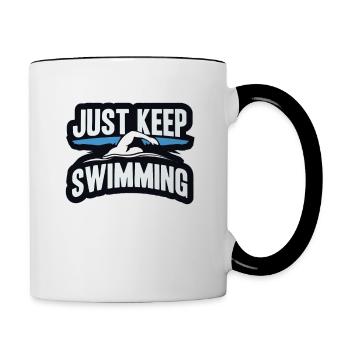 Natation - Mug contrasté - blanc/noir - Droite