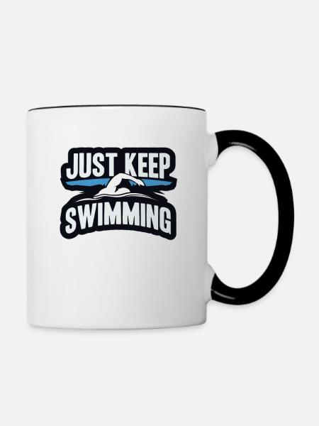 Schwimmen - Tasse zweifarbig - Weiß/Schwarz