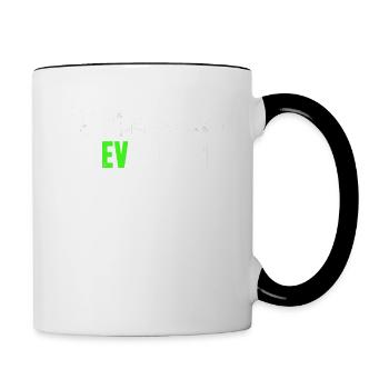 Drôle de voiture électrique rEVolution mobilité électrique - Mug contrasté - blanc/noir - Droite