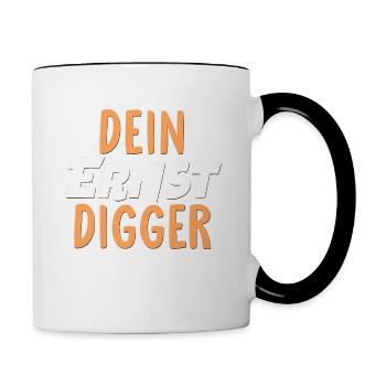 Dein Ernst Sprüche - Tasse zweifarbig - Weiß/Schwarz - Rechts