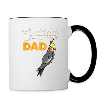 Nymphensittich Wellensittich Sittich Vogel - Tasse zweifarbig - Weiß/Schwarz - Rechts