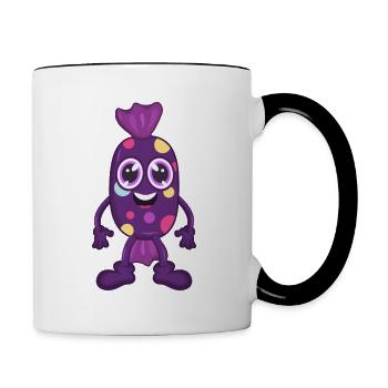 Bonbon Süßigkeit - Tasse zweifarbig - Weiß/Schwarz - Rechts