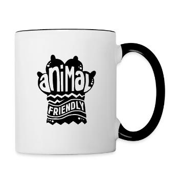 Amoureux des animaux - Mug contrasté - blanc/noir - Droite