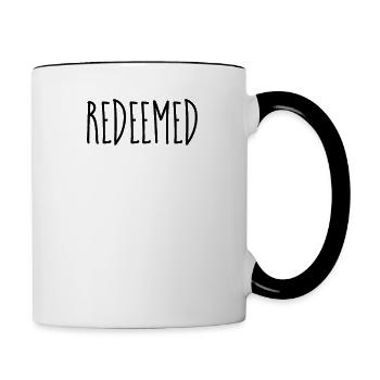 Redeemed - Christian Quotes - Contrasting Mug - white/black - Right