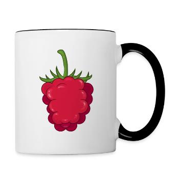framboise - Mug contrasté - blanc/noir - Droite