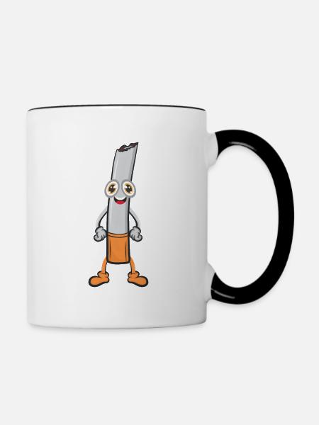 Zigarette - Tasse zweifarbig - Weiß/Schwarz