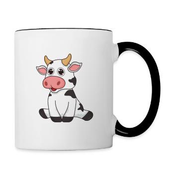 Éleveur de vache - Mug contrasté - blanc/noir - Droite