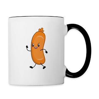 Saucisses saucisses - Mug contrasté - blanc/noir - Droite