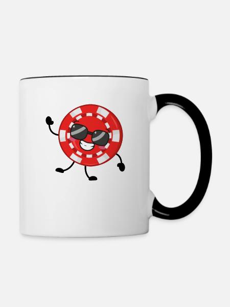 Poker - Tasse zweifarbig - Weiß/Schwarz