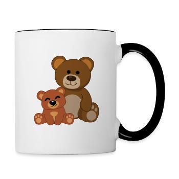 Teddy Teddy Bear Bear Teddy Bear Teddy Bear Comic - Contrasting Mug - white/black - Right
