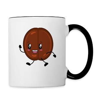 Coffee coffee bean - Contrasting Mug - white/black - Right