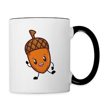 Acorn Oak Autumn - Contrasting Mug - white/black - Right