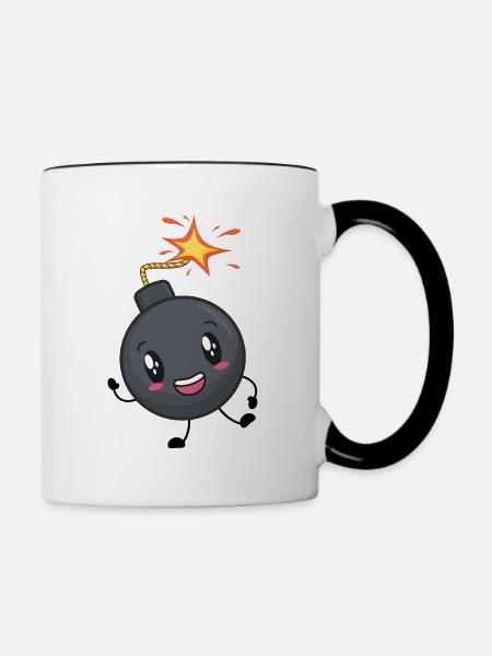 Bombe - Tasse zweifarbig - Weiß/Schwarz