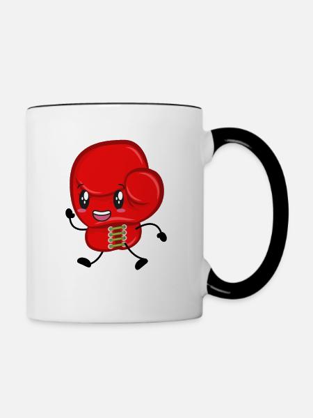 Boxer Boxhandschuh - Tasse zweifarbig - Weiß/Schwarz
