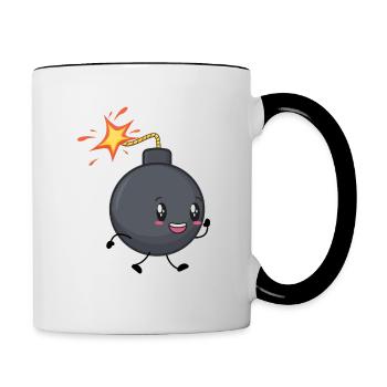Bombe - Mug contrasté - blanc/noir - Droite