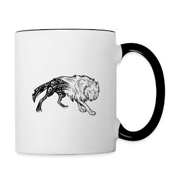 Wolf Odins Viking Walhalla Odin - Contrasting Mug - white/black - Right