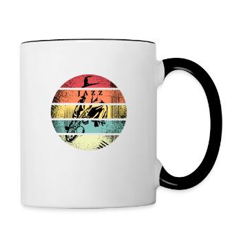Jazz and Saxophonist Retro - Contrasting Mug - white/black - Right