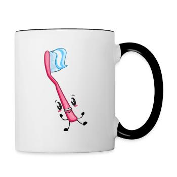 Brosse à dents Dentiste - Mug contrasté - blanc/noir - Droite
